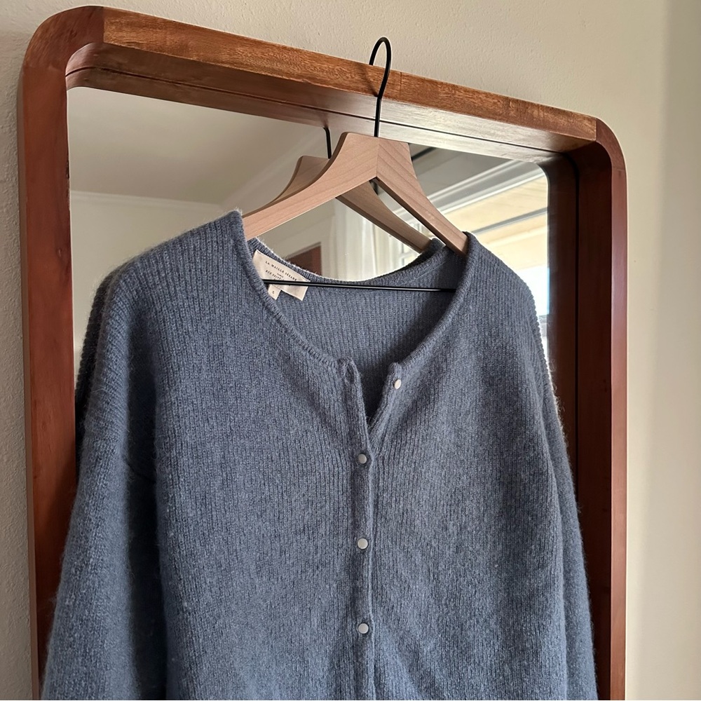 Sezane Gaspard Cardigan Sweater Vintage Blue Super Kid Mohair Alpaca Women's S - Picture 3 of 8